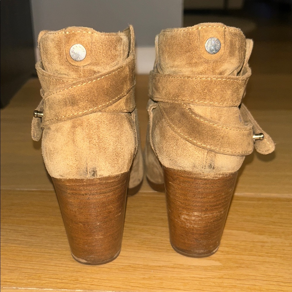 RAG & BONE Suede Caramel Booties - Picture 4 of 9